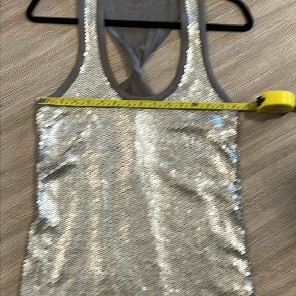 Rachel Roy Women’s Tank Top Large Gray Silver 100% Cotton Contemporary Sequin - Picture 10 of 13